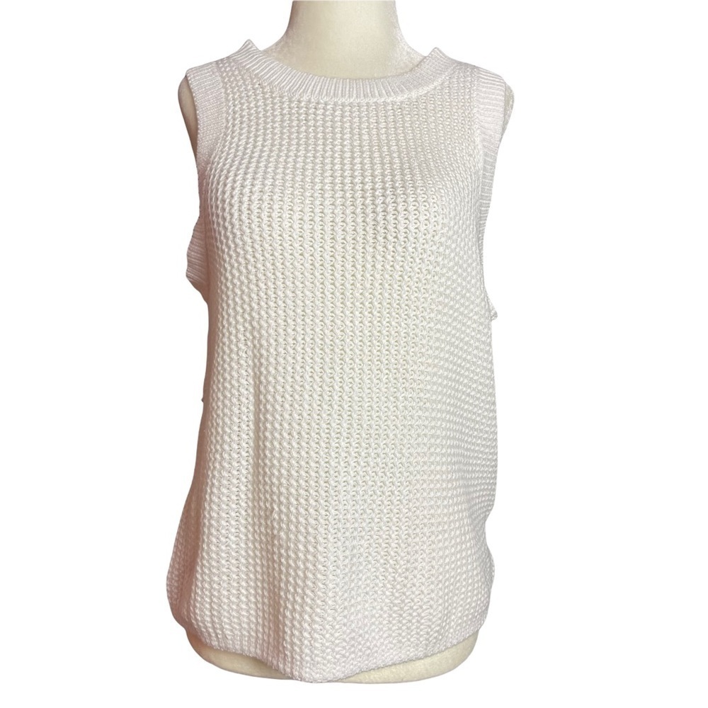 Anthropologie Woman’s Crewneck Sleeveless Crochet Tank Top Cami Size Medium